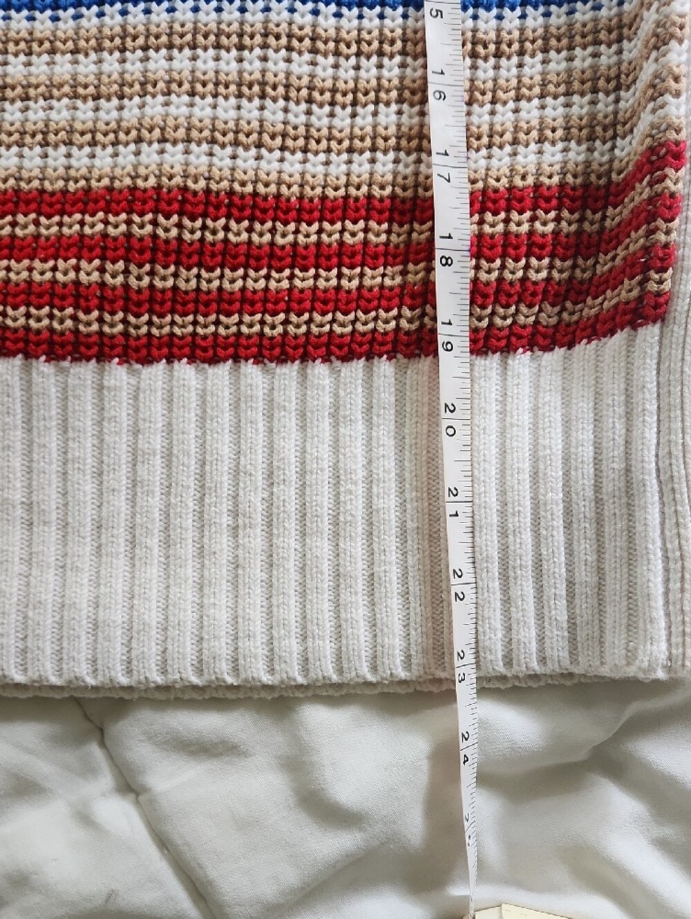 LOFT White Multicolor Striped Knit Tank Sweater Vest - Picture 8 of 8